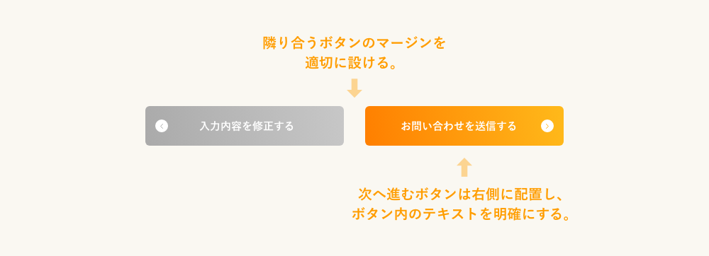 ボタンの位置やデザインを工夫する